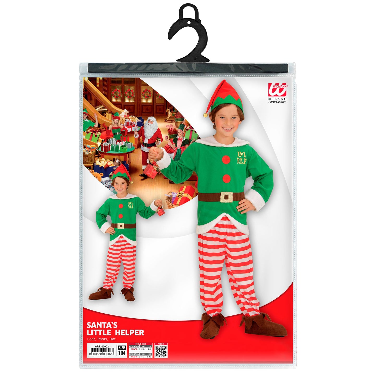 "SANTA'S KLEINE HELFER" (Oberteil,Hose, Hut) – Detailansicht