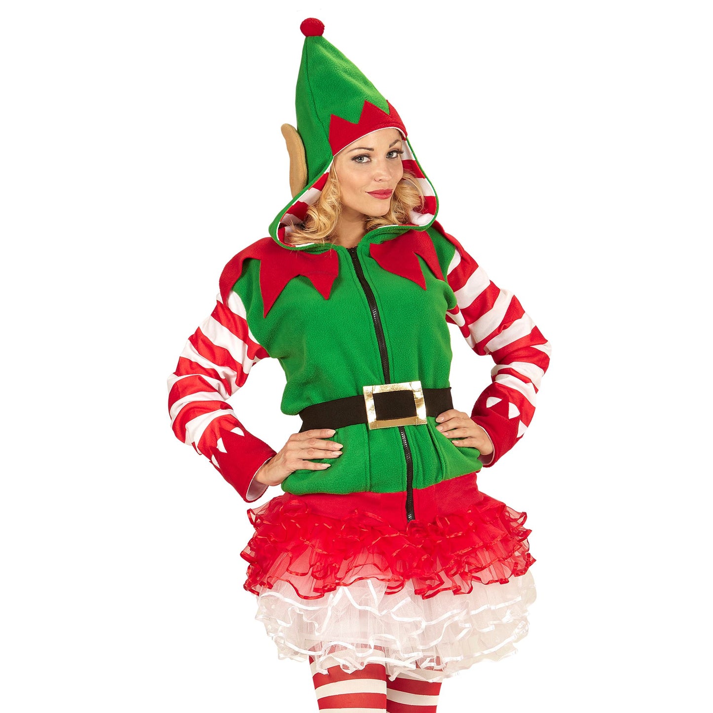 "SANTA'S KLEINE HELFER" (Strickjacke mit Kapuze) – Ansicht 3