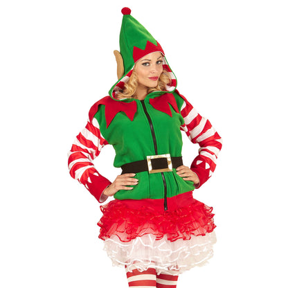 "SANTA'S KLEINE HELFER" (Strickjacke mit Kapuze) – Ansicht 3