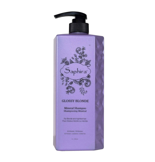 Saphira Saphira, Glossy Blonde, Reich an Mineralien, Haarfarben-Shampoo, Für blondes Haar, Blonde, 1000 ml Regular