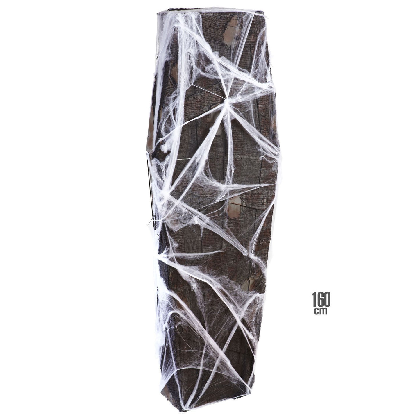 "SARG MIT GAZE UND SPINNENNETZ" 160 cm – Vorderansicht