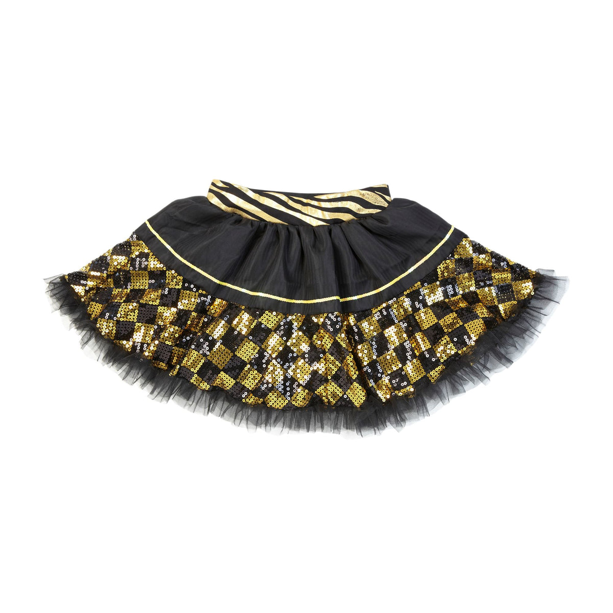 "SCHACHBRETT PAILLETTENROCK SCHWARZ - GOLD" – Ansicht 3