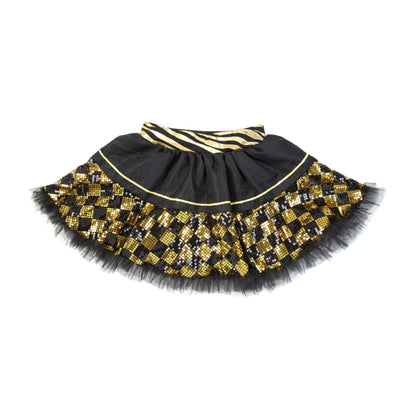 "SCHACHBRETT PAILLETTENROCK SCHWARZ - GOLD" – Ansicht 3