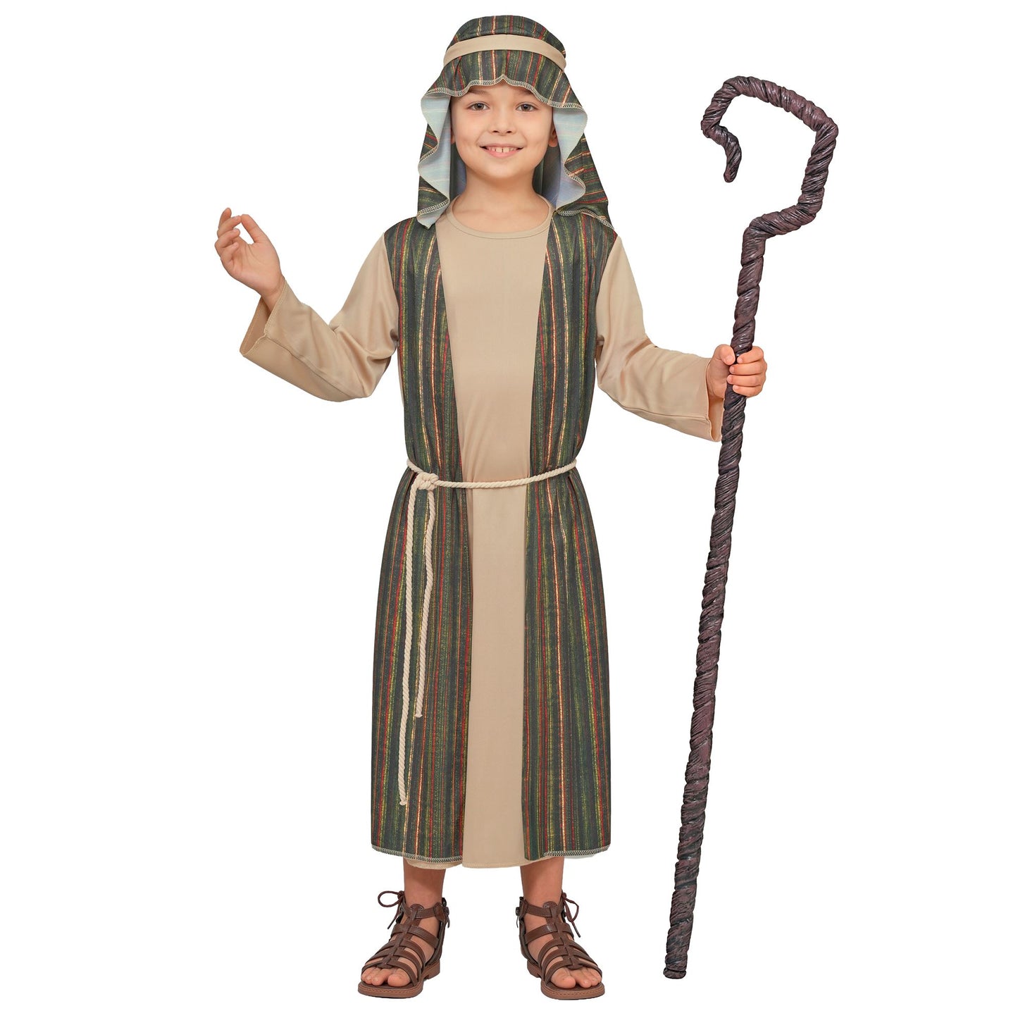 "SCHÄFER" (Robe, Gürtel, Kopfbedeckung) – Vorderansicht