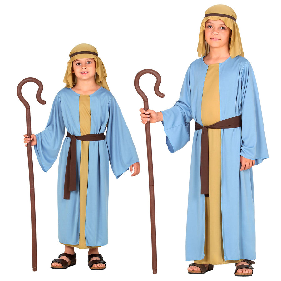 "SCHÄFER" (Robe mit langer Weste, Gürtel, Kopfbedeckung) – Vorderansicht