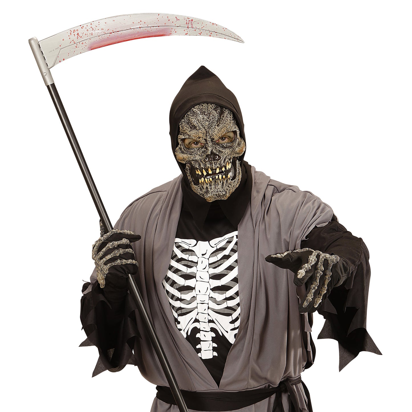 "SCHAUMLATEXMASKE GRIM REAPER MIT KAPUZE FÜR KINDER" – Detailansicht