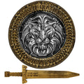 "SCHILD UND SCHWERT LÖWENHERZ" Schild 44 cm, Schwert 48 cm – Vorderansicht