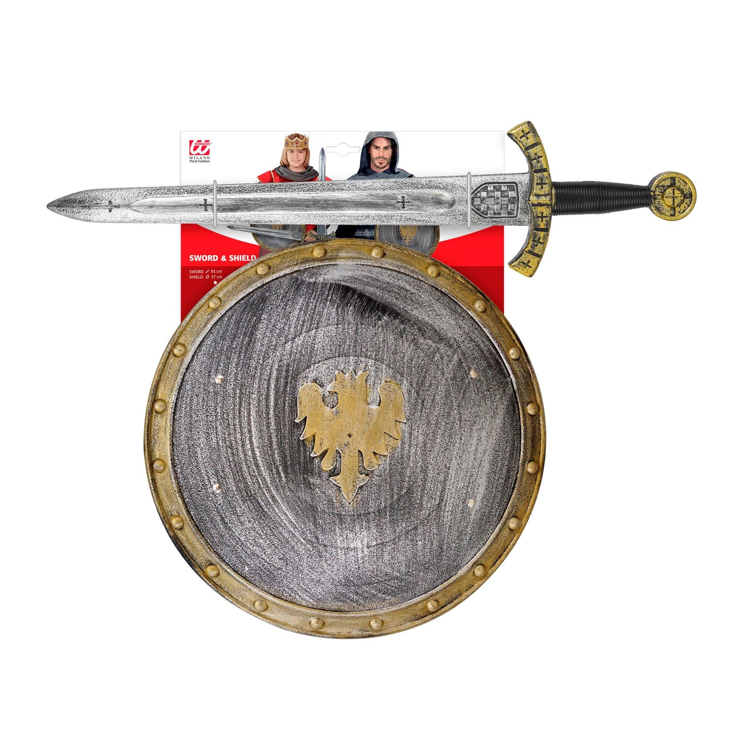 "SCHILD UND SCHWERT MITTELALTERLICHER RITTER" Schild 37 cm, Schwert 61 cm – Ansicht 3