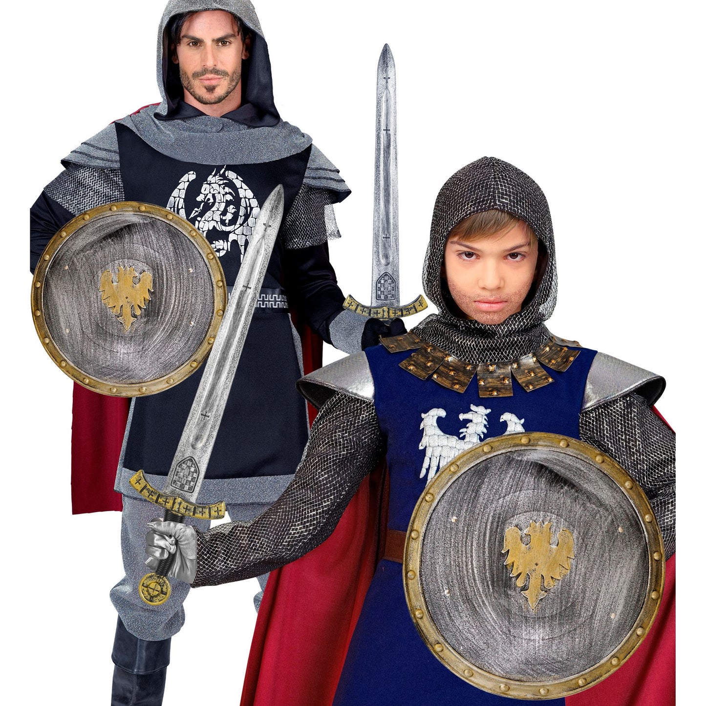 "SCHILD UND SCHWERT MITTELALTERLICHER RITTER" Schild 37 cm, Schwert 61 cm – Ansicht 4