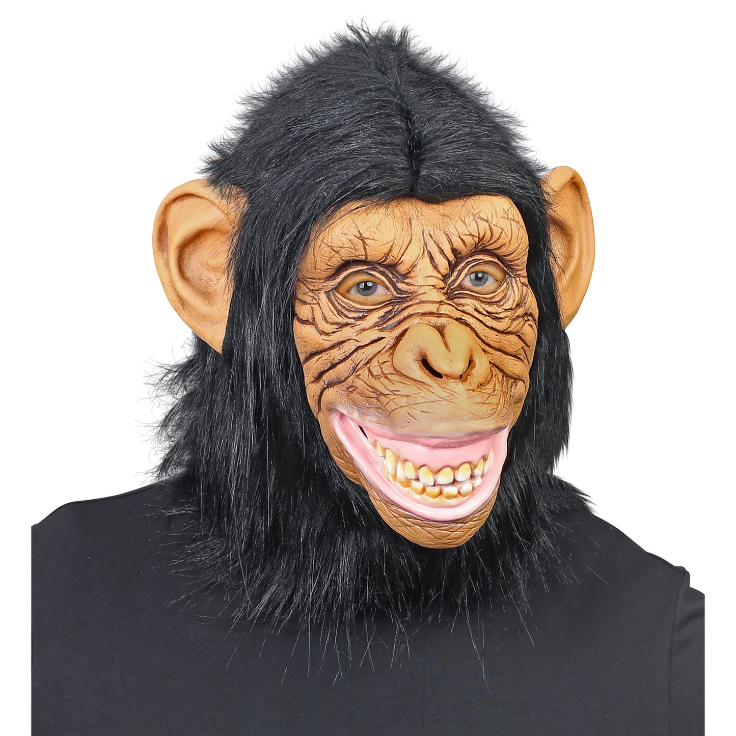 "SCHIMPANSENMASKE MIT PLÜSCHFELL" – Vorderansicht