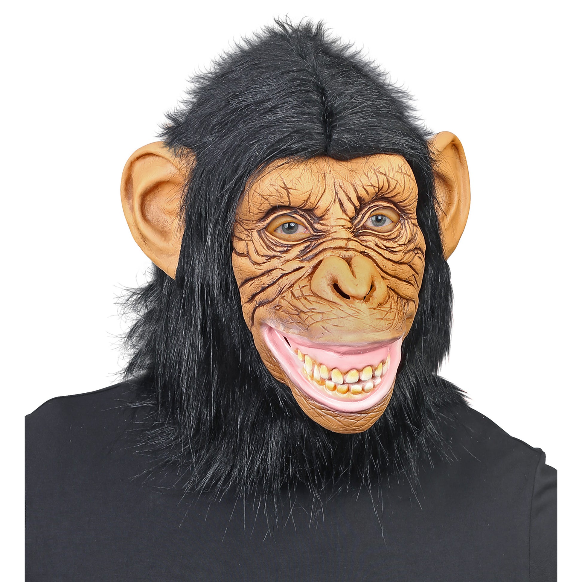 "SCHIMPANSENMASKE MIT PLÜSCHFELL" – Vorderansicht