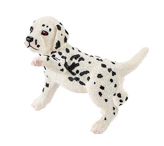 Handbemalte Dalmatiner Welpenfigur aus robustem Kunststoff, 4 cm groß, detailreich gestaltet.