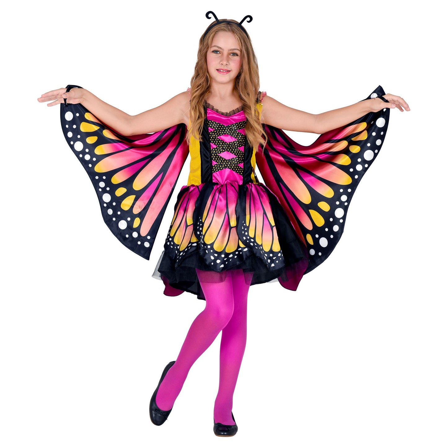 "SCHMETTERLING" (Kleid mit Tutu, Flügel, Antennen) – Vorderansicht