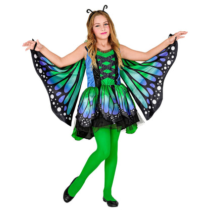 "SCHMETTERLING" (Kleid mit Tutu, Flügel, Antennen) – Vorderansicht