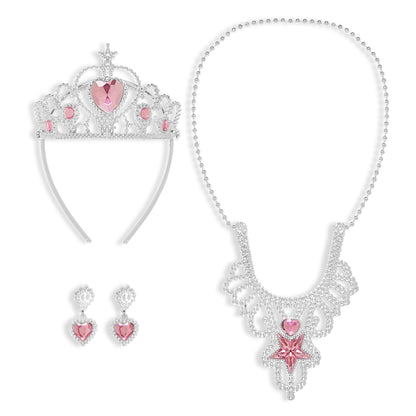 "SCHMUCKSET PRINZESSIN" (Tiara, Halskette, Ohrringe) – Vorderansicht