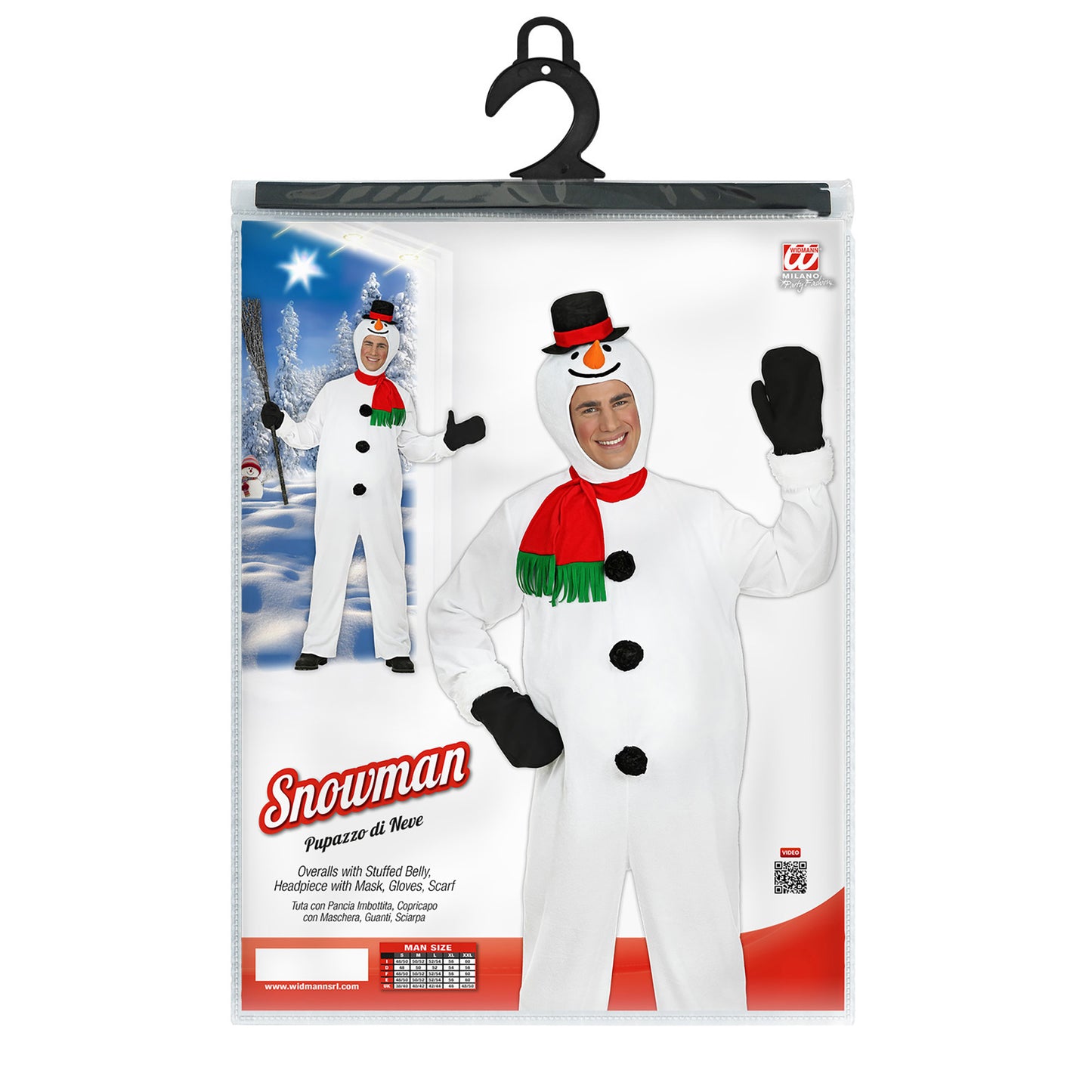 "SCHNEEMANN" (Overall mit dickem Bauch, Kopfbedeckung mit Maske, Handschuhe, Schal) – Ansicht 5
