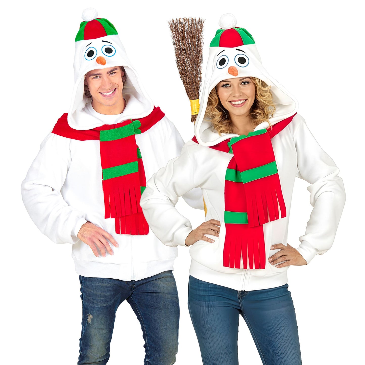 "SCHNEEMANN" (Strickjacke mit Kapuze) – Vorderansicht