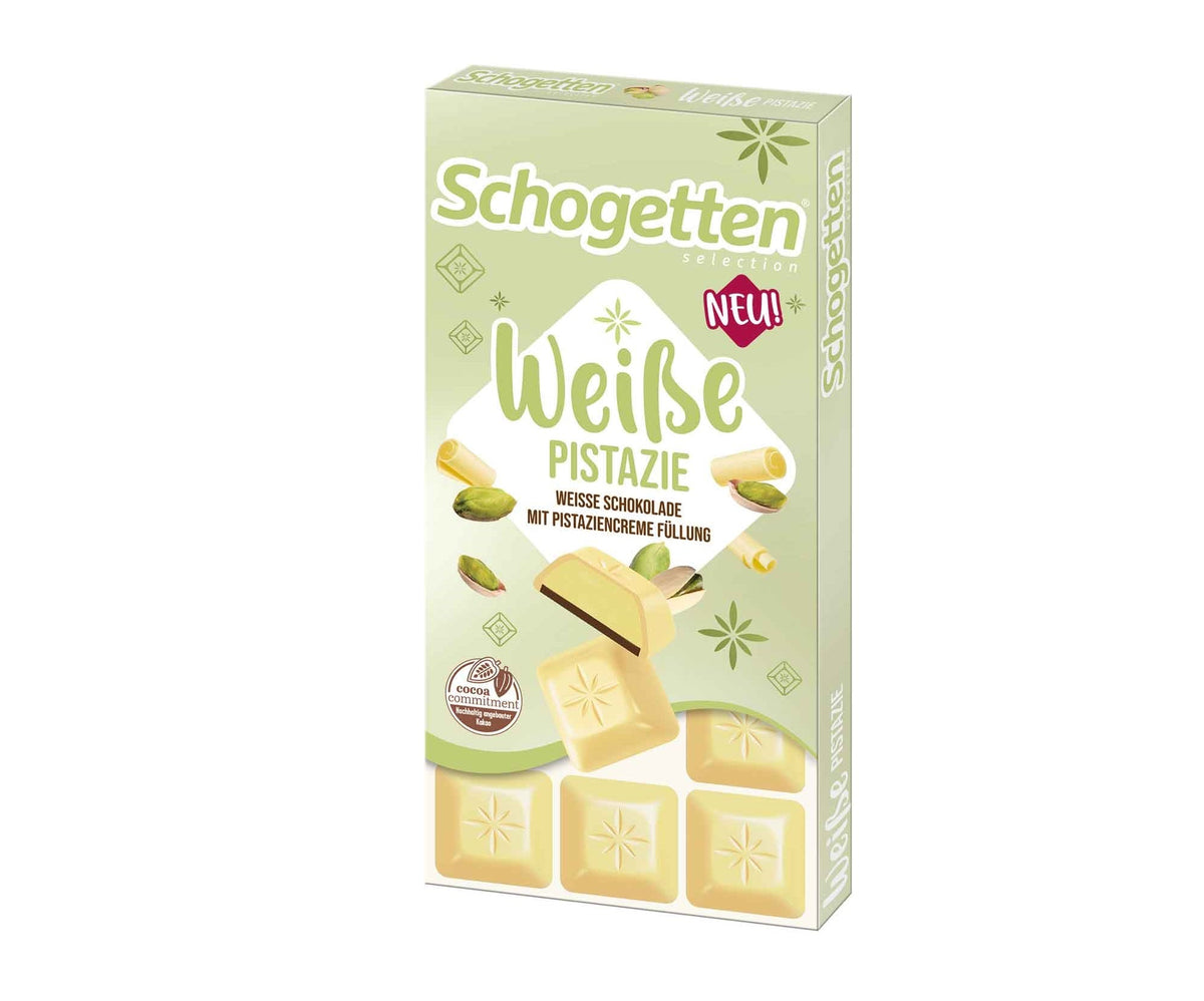 Schogetten Weisse Pistazie 100 g – Weisse Schokolade mit Pistazien