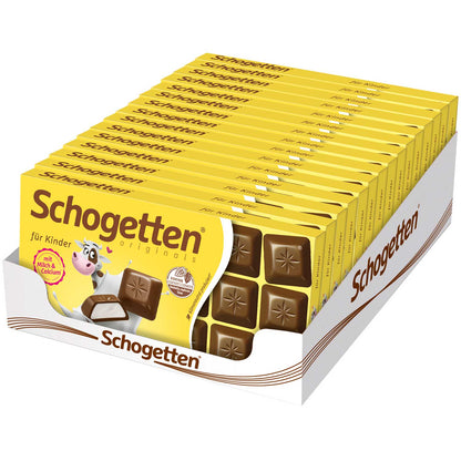 Schogetten Alpenvollmilch-Schokolade mit Milch-Crème-Füllung 100 g für Kinder
