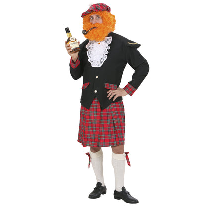 "SCHOTTISCHER MANN" (Jacke, Jabot,Kilt, Schleifen für Strümpfe, Hut) – Vorderansicht