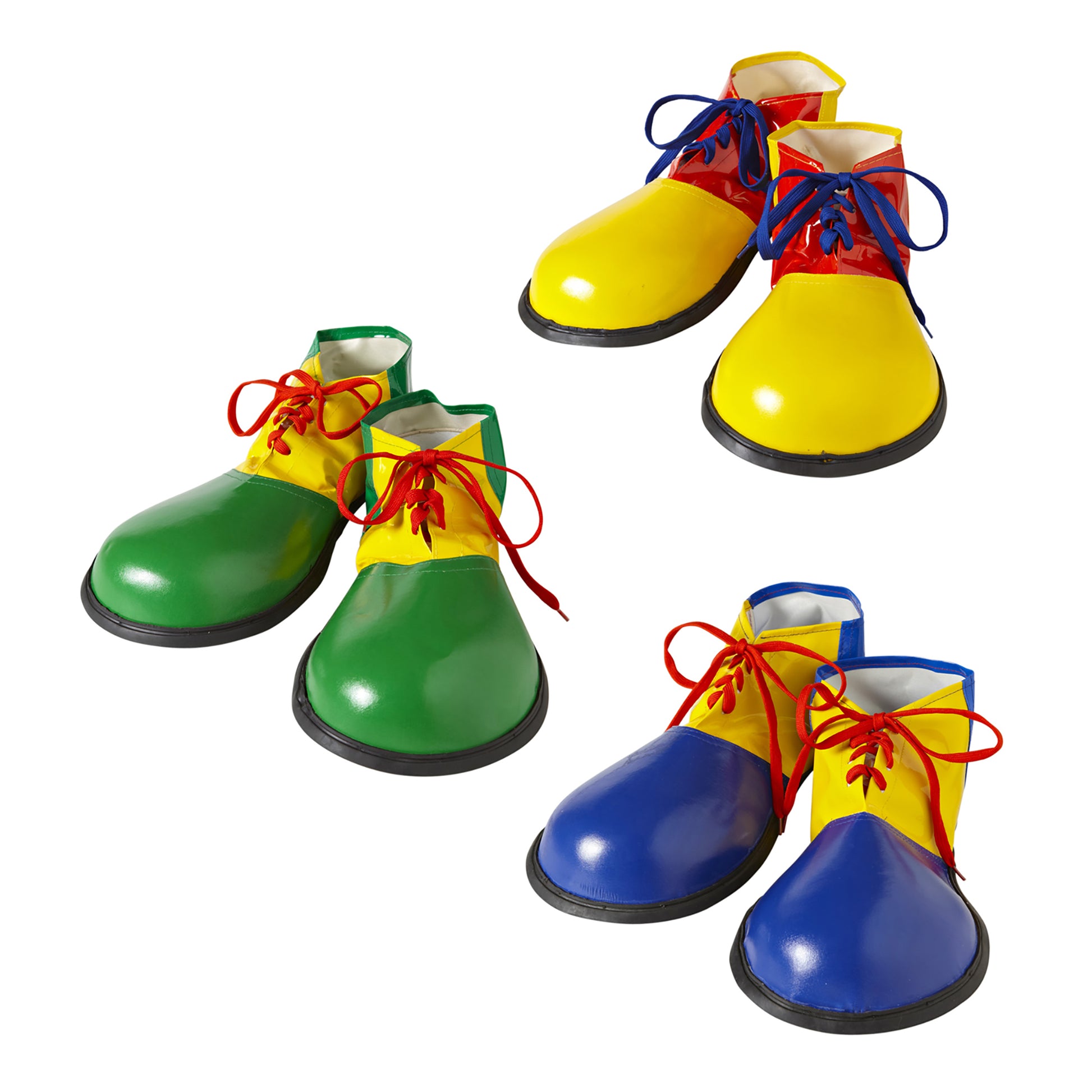 "SCHUHE CLOWN" in 3 Farben sortiert - Erwachsenengroesse – Vorderansicht