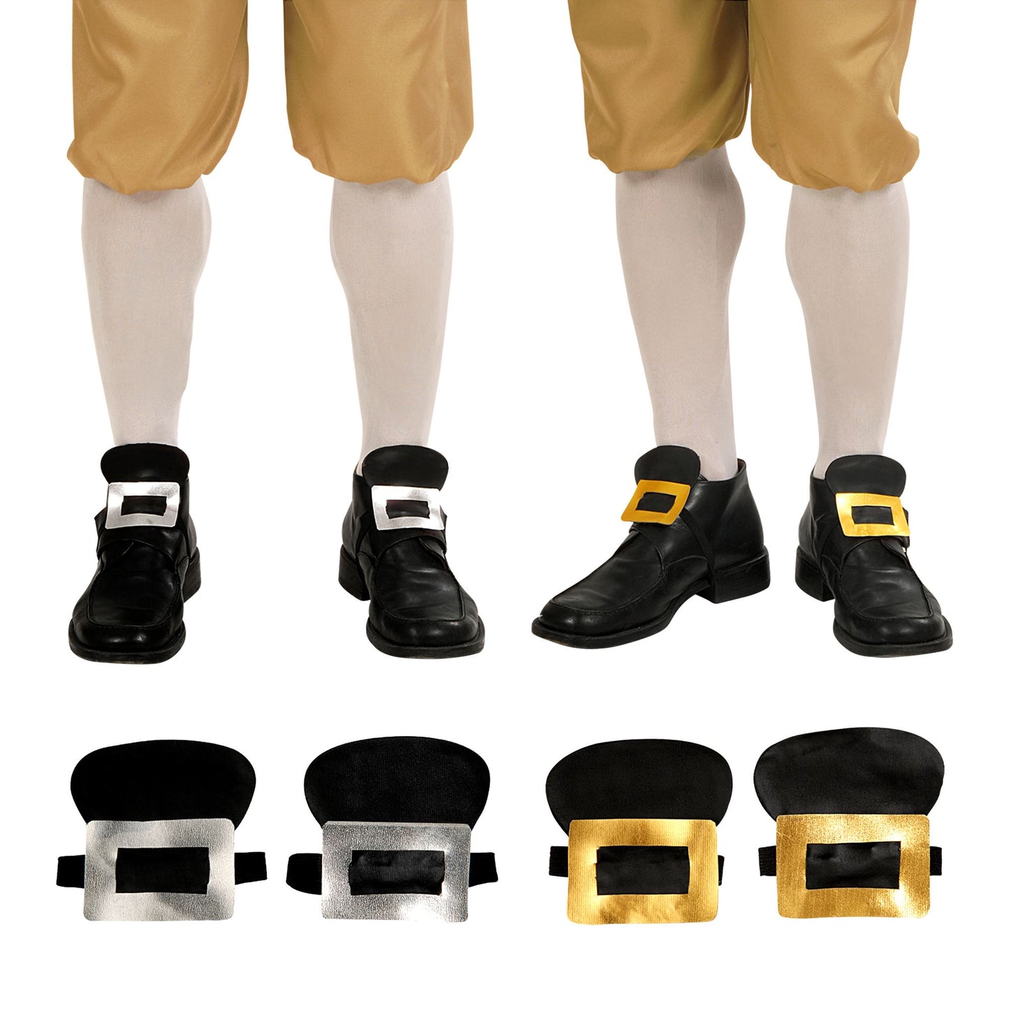 "SCHUHSCHNALLEN" Kunstleder - in 2 Farben sort.: 8 gold und 4 silber – Vorderansicht
