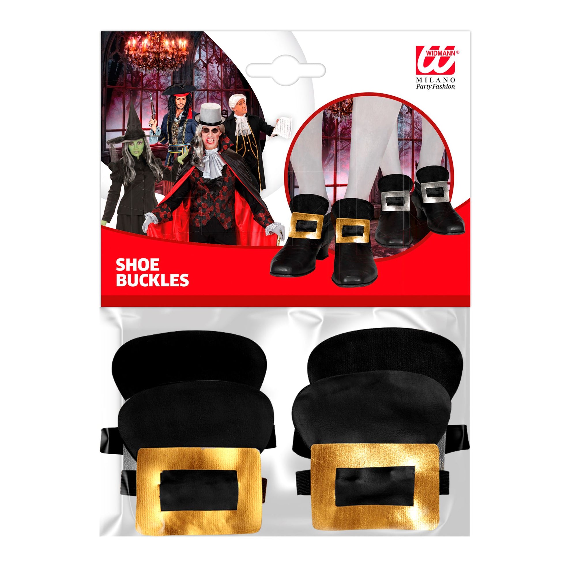 "SCHUHSCHNALLEN" Kunstleder - in 2 Farben sort.: 8 gold und 4 silber – Detailansicht