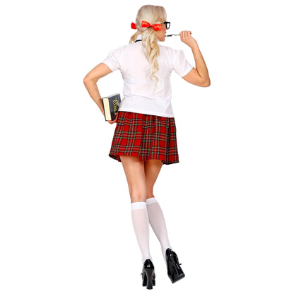 "SCHULMÄDCHEN" (Bluse, Rock, Krawatte, Haarklammern mit Schleifen) – Ansicht 4