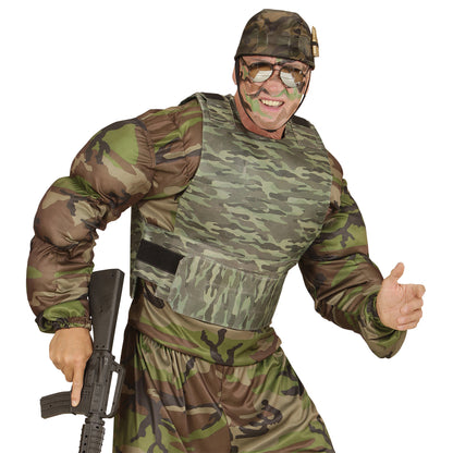 "SCHUSSSICHERE WESTE CAMOUFLAGE" – Vorderansicht