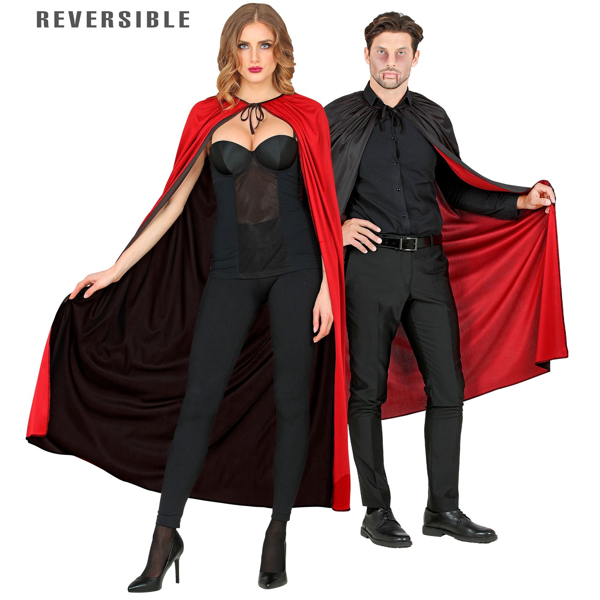 "SCHWARZ/ROTER WENDEUMHANG" 130 cm – Vorderansicht