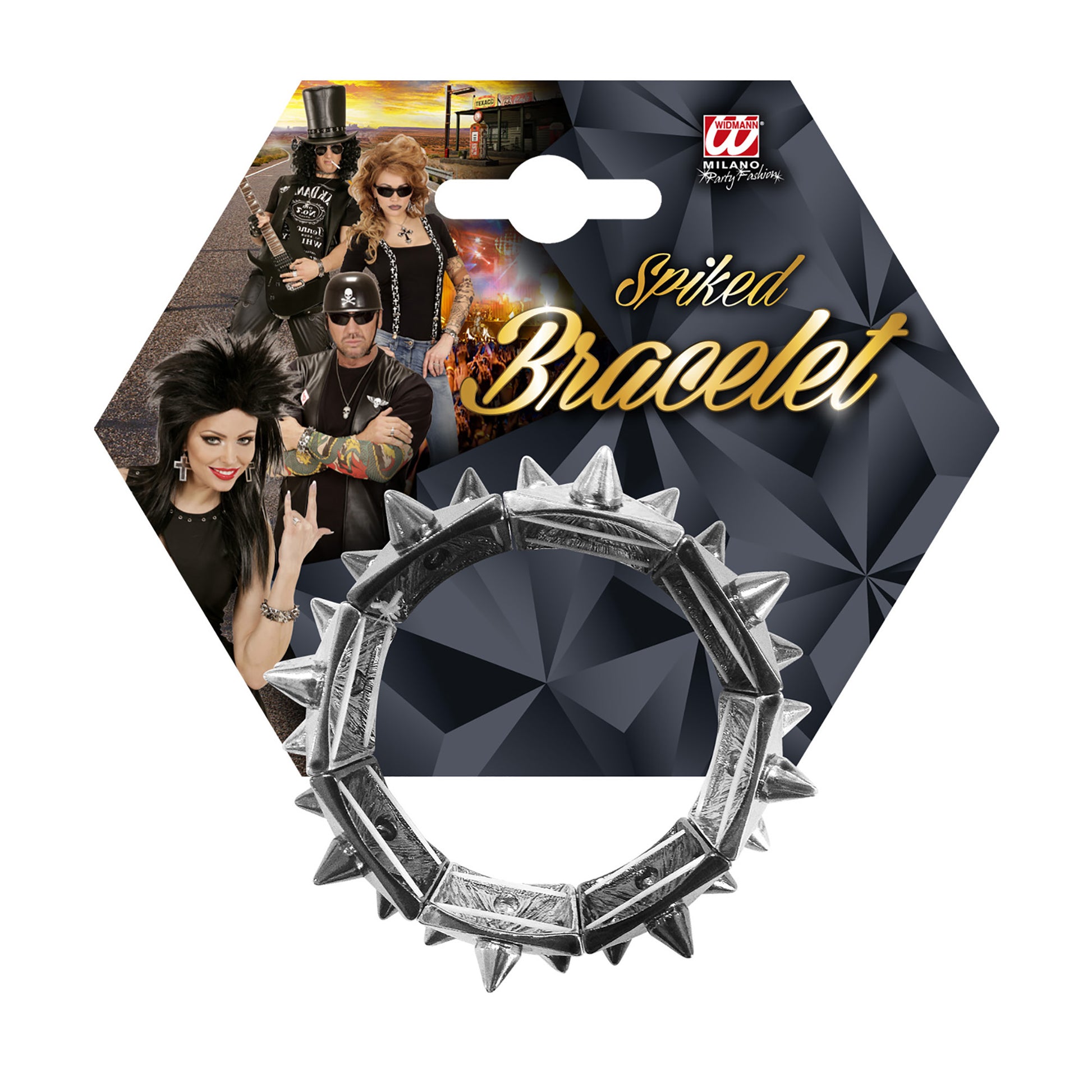 "SCHWARZ-SILBERNES SPIKE-ARMBAND" – Ansicht 3