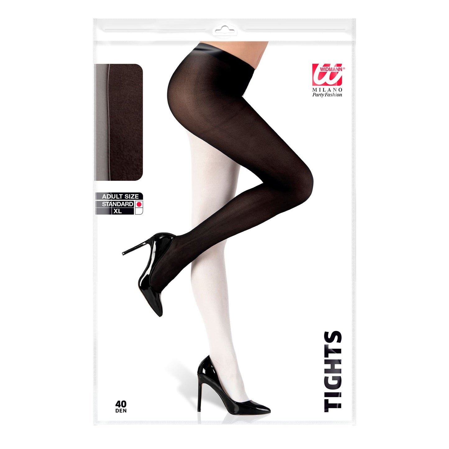 "SCHWARZ/WEISSE STRUMPFHOSE" 40 DEN – Detailansicht
