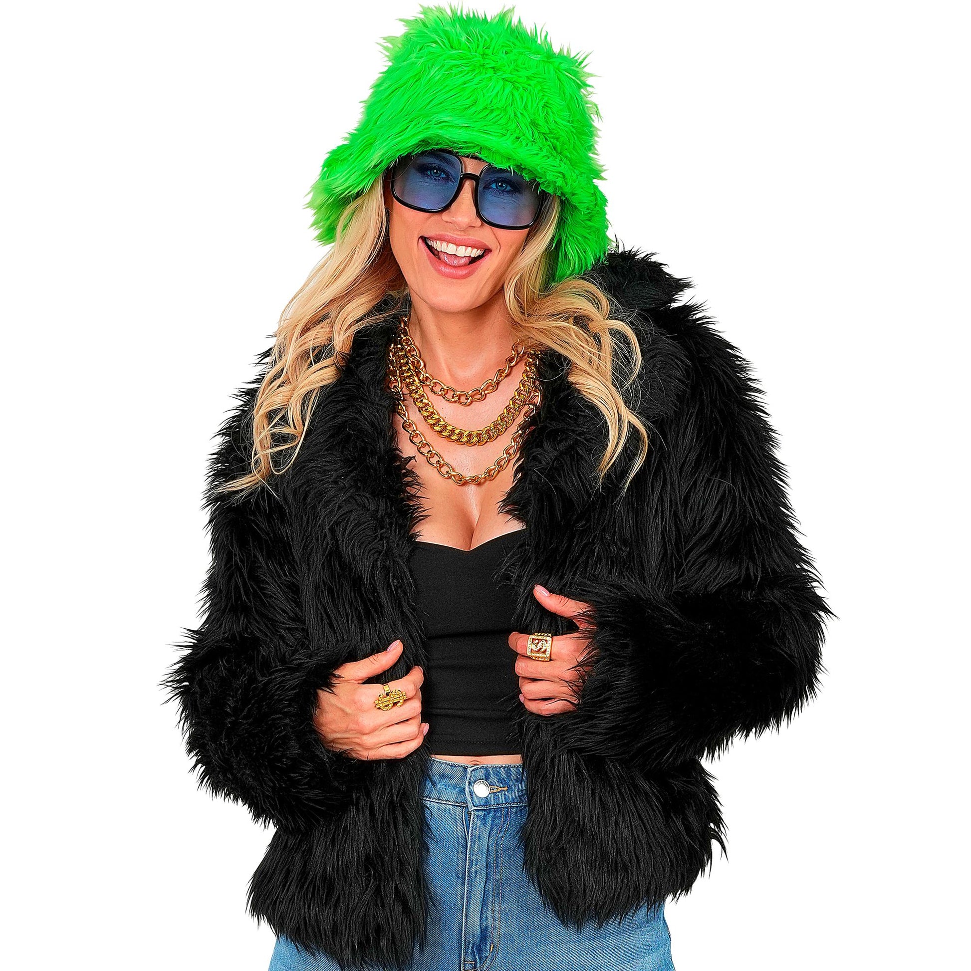 "SCHWARZE DAMEN PLÜSCHJACKE" – Ansicht 5