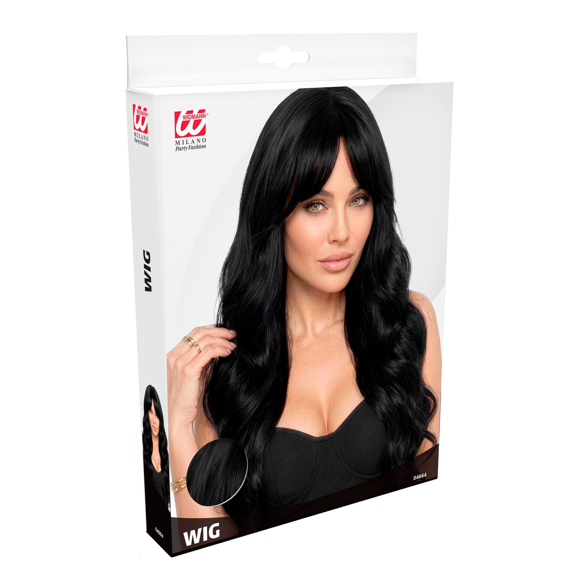 "SCHWARZE DIVA PERÜCKE" in Polybag – Detailansicht