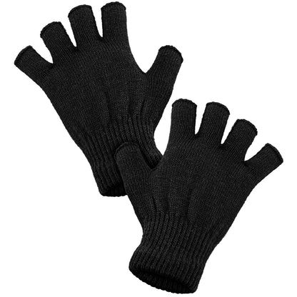"SCHWARZE FINGERLOSE HANDSCHUHE" – Vorderansicht