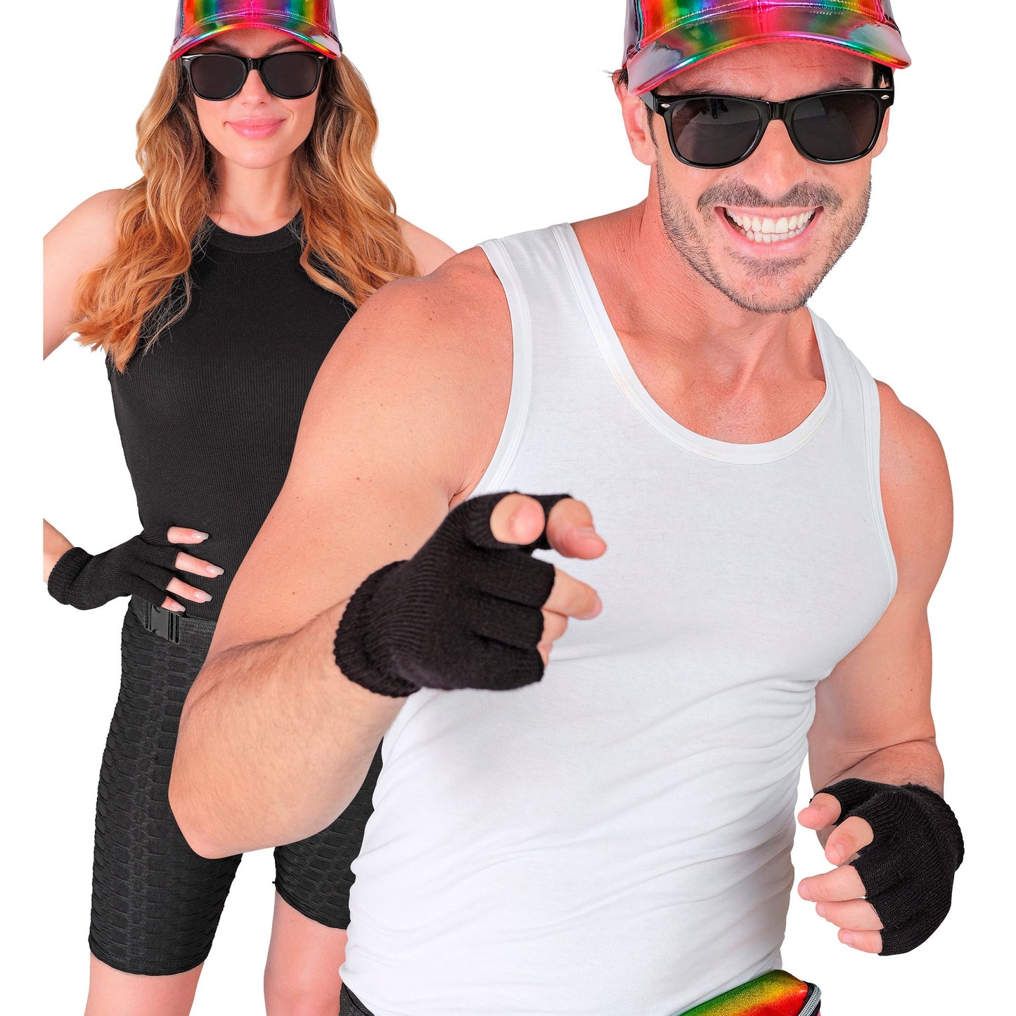 "SCHWARZE FINGERLOSE HANDSCHUHE" – Ansicht 3