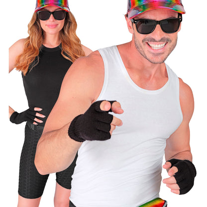"SCHWARZE FINGERLOSE HANDSCHUHE" – Ansicht 3