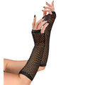 "SCHWARZE FINGERLOSE NETZHANDSCHUHE" 33 cm – Vorderansicht