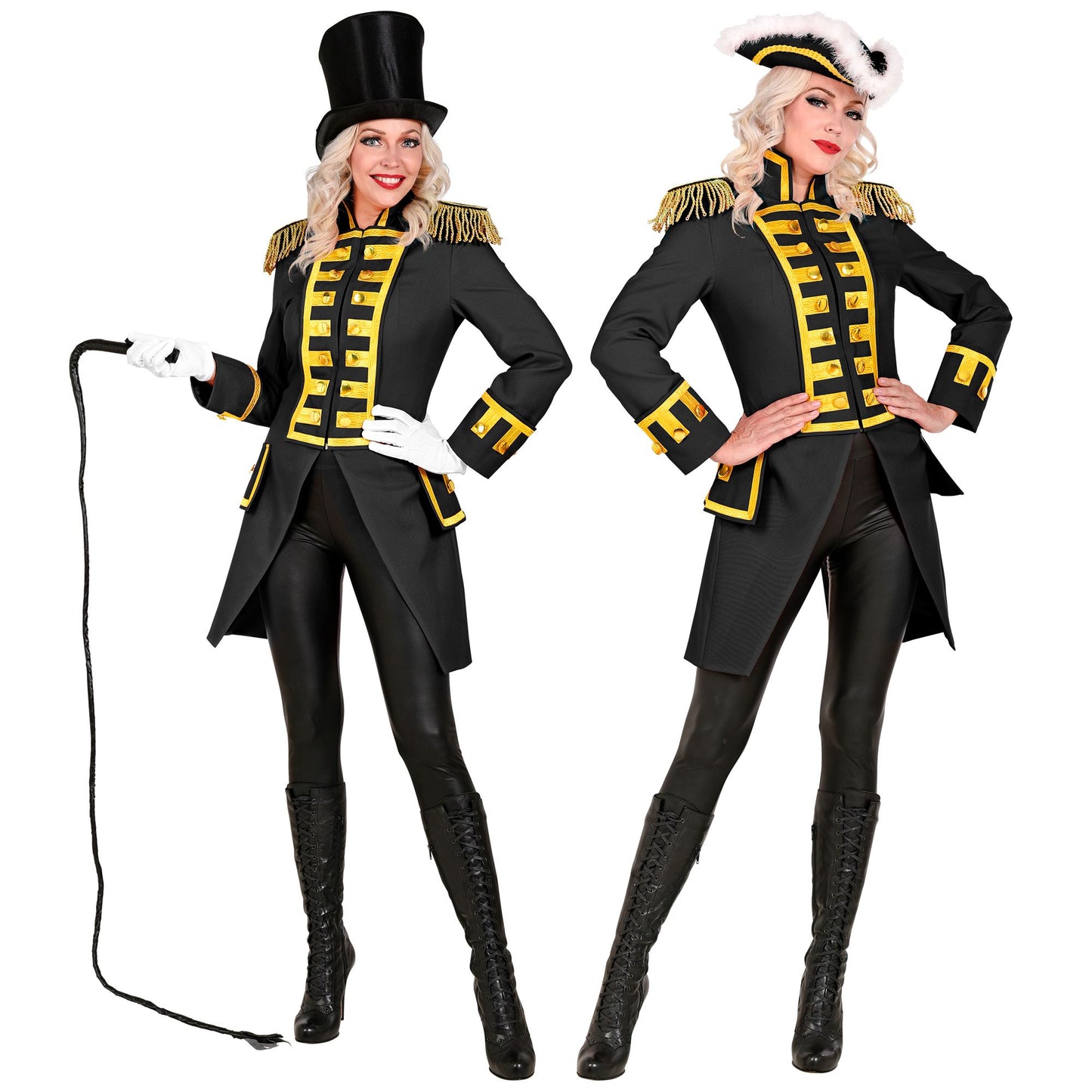 "SCHWARZE GARDEUNIFORM / PARADEFRACK" für Damen – Vorderansicht