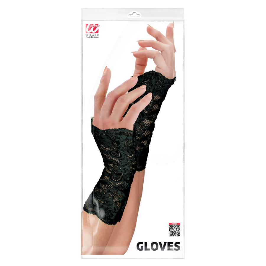 "SCHWARZE HANDSCHUHE AUS SPITZE" – Detailansicht