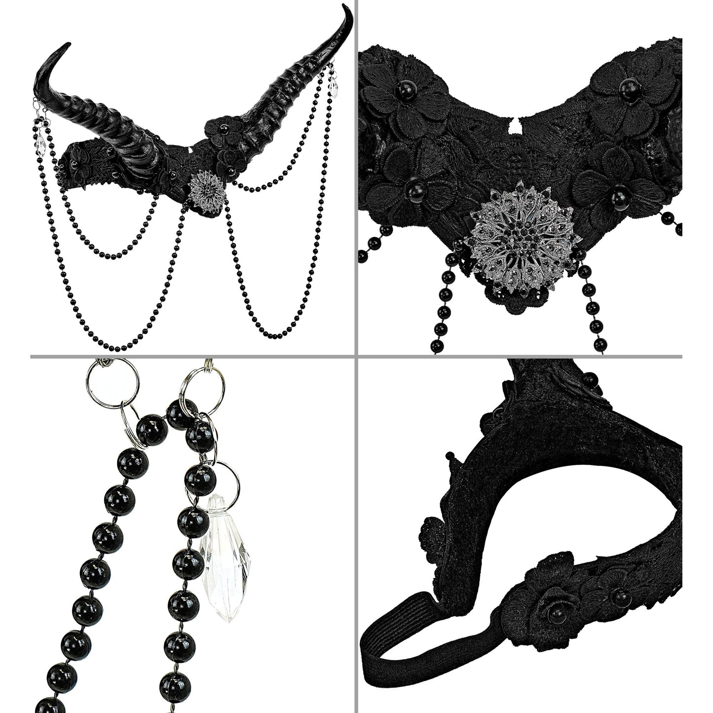 "SCHWARZE HÖRNER KOPFSCHMUCK" – Detailansicht