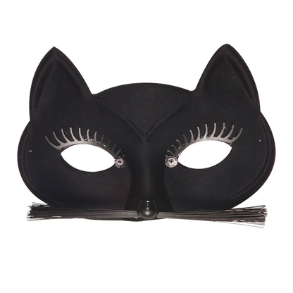 "SCHWARZE KATZE AUGENMASKE" – Vorderansicht