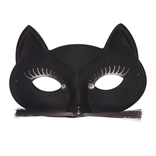 "SCHWARZE KATZE AUGENMASKE" – Vorderansicht