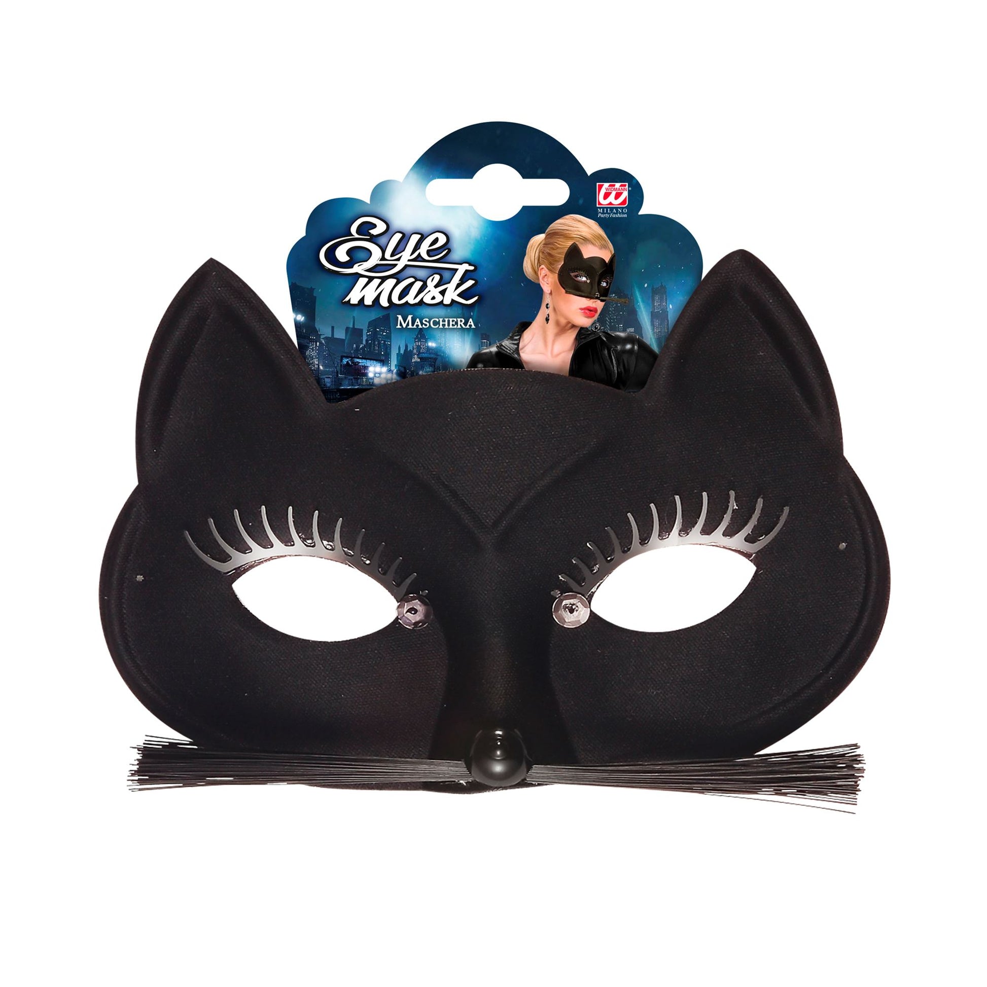 "SCHWARZE KATZE AUGENMASKE" – Detailansicht