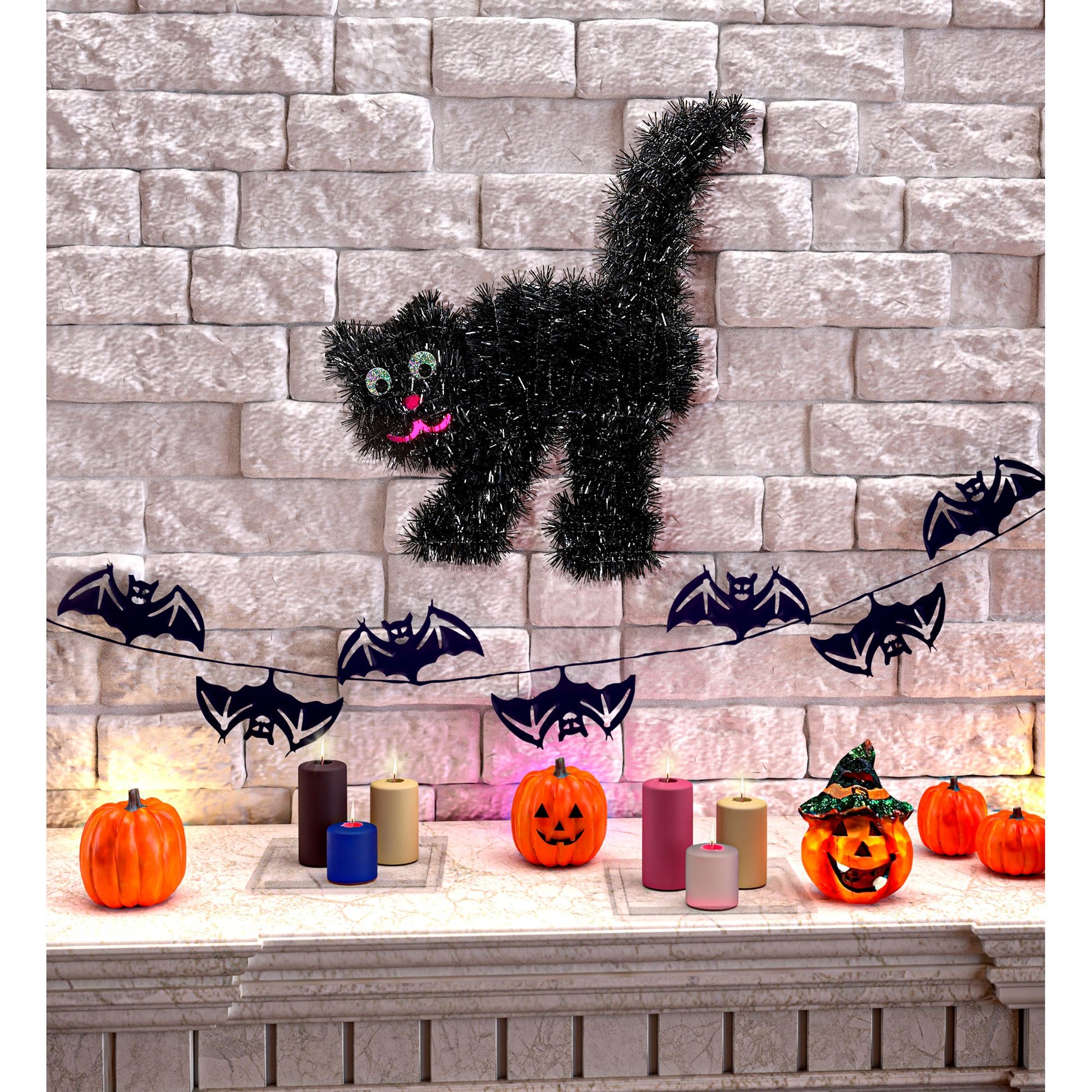 "SCHWARZE KATZE AUS LAMETTA" 30 x 36 cm – Ansicht 3