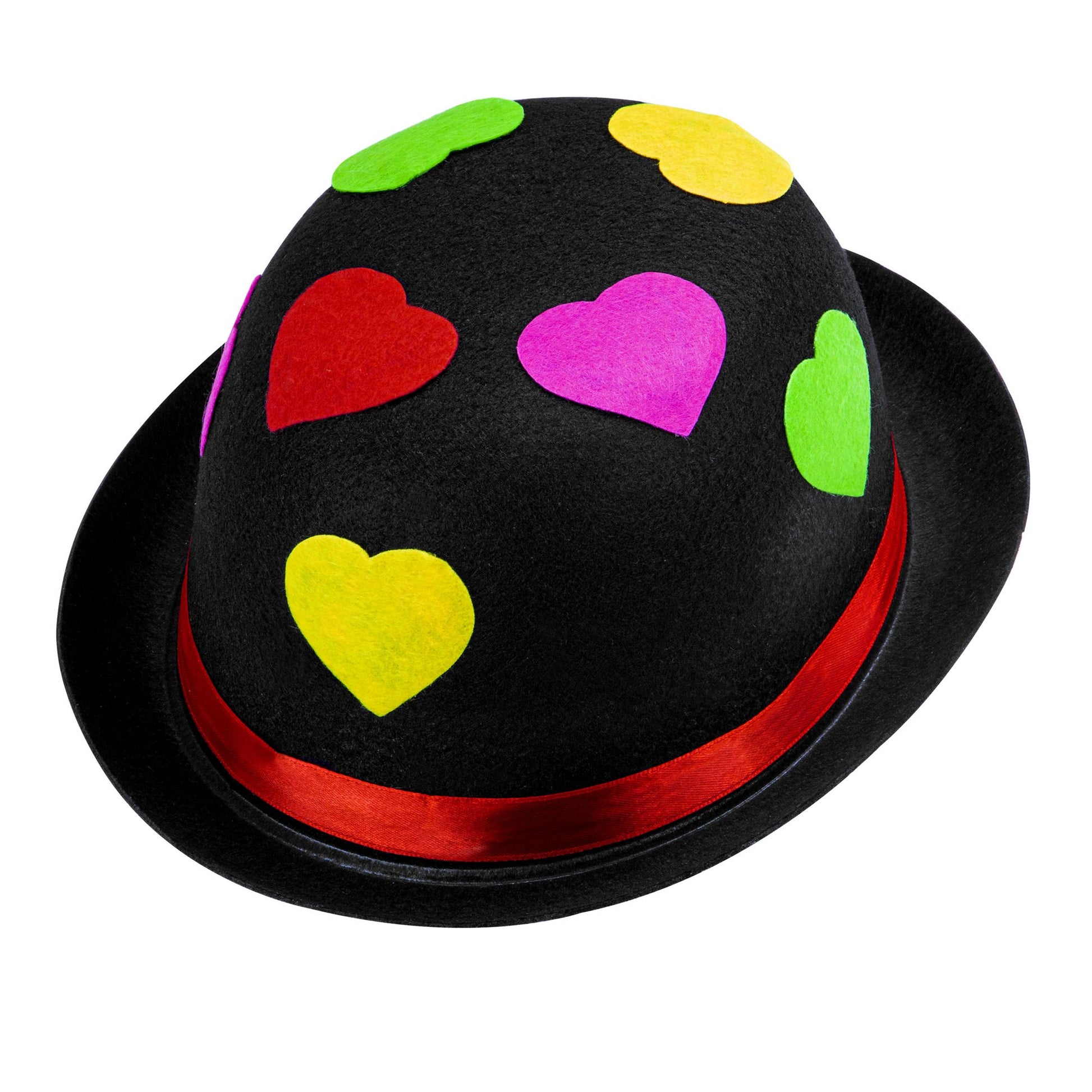 "SCHWARZE MELONE MIT HERZEN" aus Filz – Vorderansicht