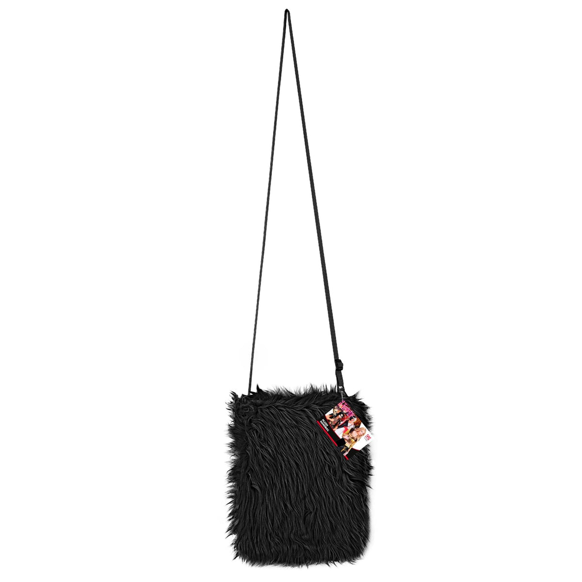 "SCHWARZE PLÜSCH HANDTASCHE" – Detailansicht