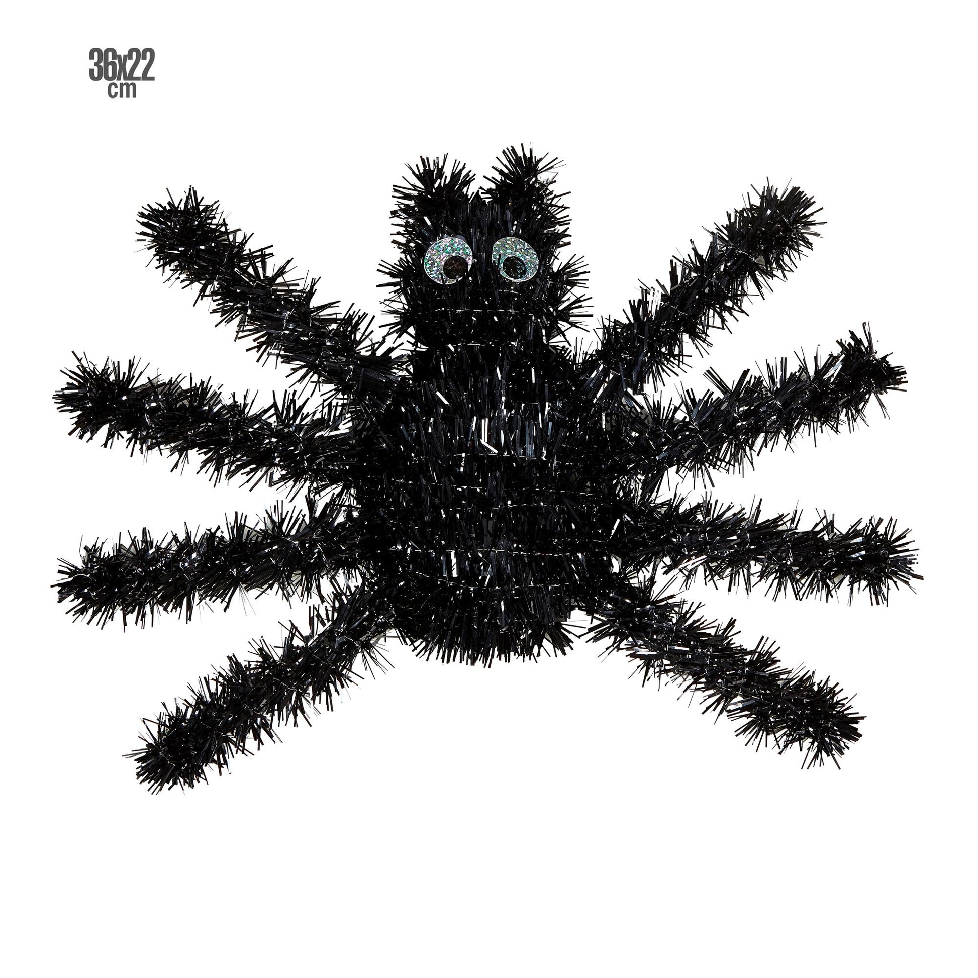 "SCHWARZE SPINNE AUS LAMETTA" 36 x 22 cm – Vorderansicht