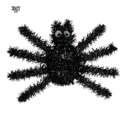 "SCHWARZE SPINNE AUS LAMETTA" 36 x 22 cm – Vorderansicht