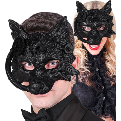 "SCHWARZE STEAMPUNK WOLFSMASKE" – Ansicht 4